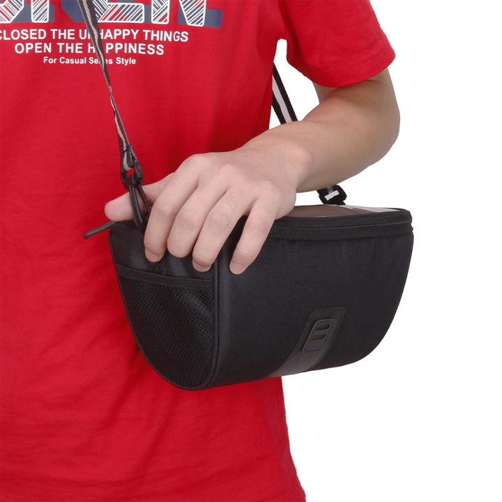compact bike top tube storage bag with padded phone pocket and water-resistant fabric Bowlift