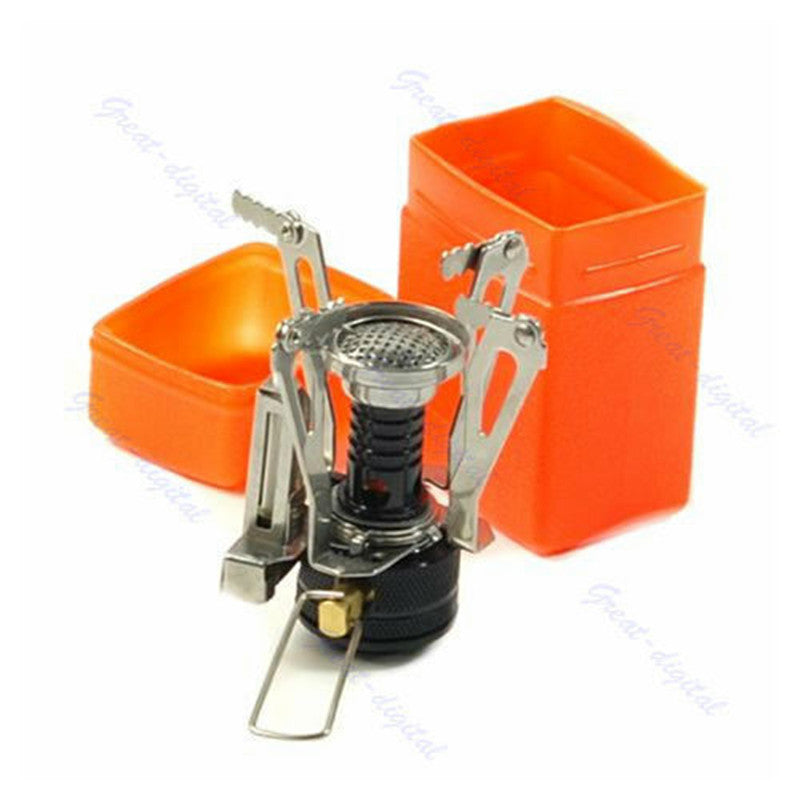 lightweight anodized aluminum backpacking cook set with nesting pots, foldable heat-resistant handles and compact folding gas stove Bowlift