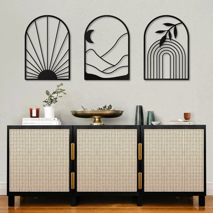 BowLift | Nordic Iron Line Wall Art – Antique Silhouette Metal Pendants