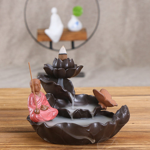 Decorative Lotus Theme Incense Waterfall