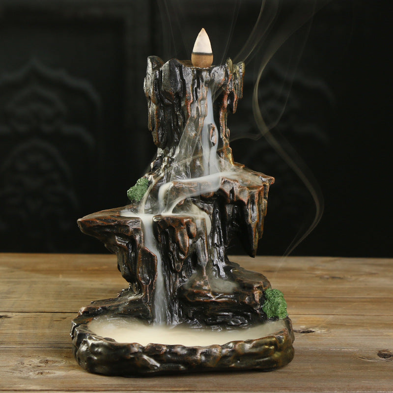 Waterfall Theme Ceramic Incense Burner