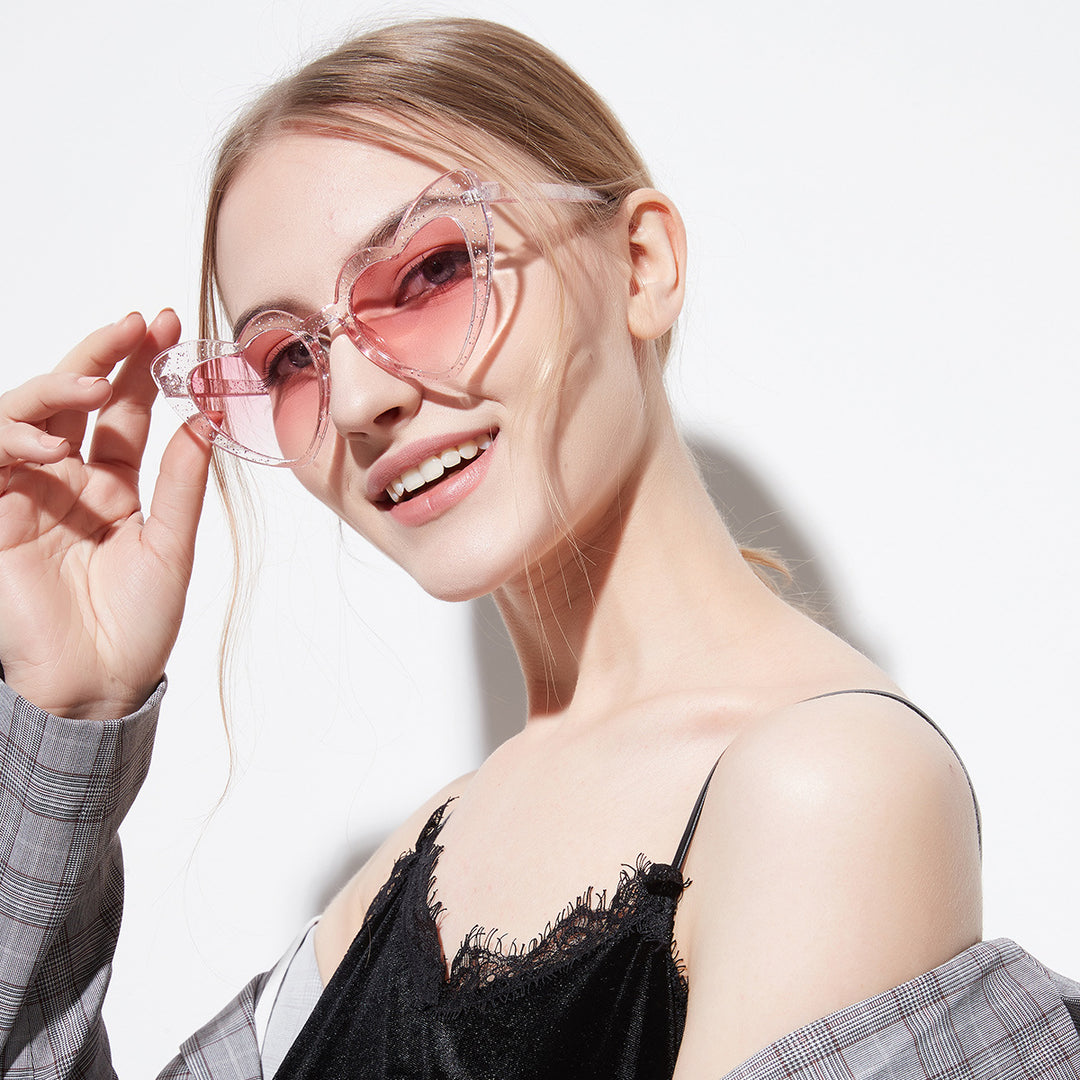 Women Heart-shaped Sunglasses Bowlift