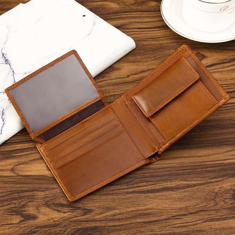 RFID-Blocking Leather Bi-Fold Wallet