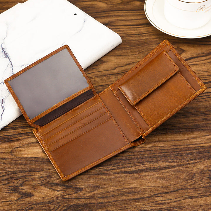 RFID-Blocking Leather Bi-Fold Wallet