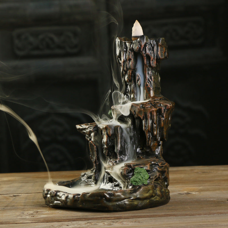 Waterfall Theme Ceramic Incense Burner