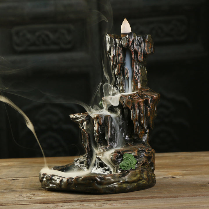 Waterfall Theme Ceramic Incense Burner