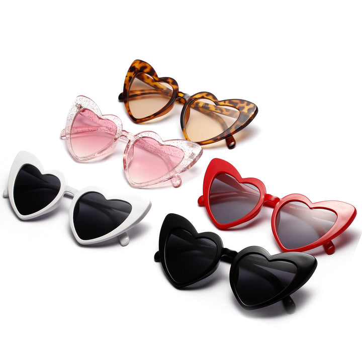 Women Heart-shaped Sunglasses Bowlift