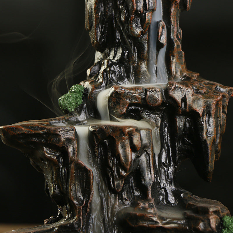 Waterfall Theme Ceramic Incense Burner