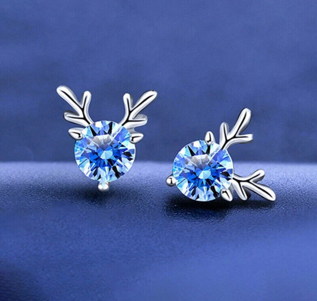 BowLift | Blue Crystal Reindeer Earrings