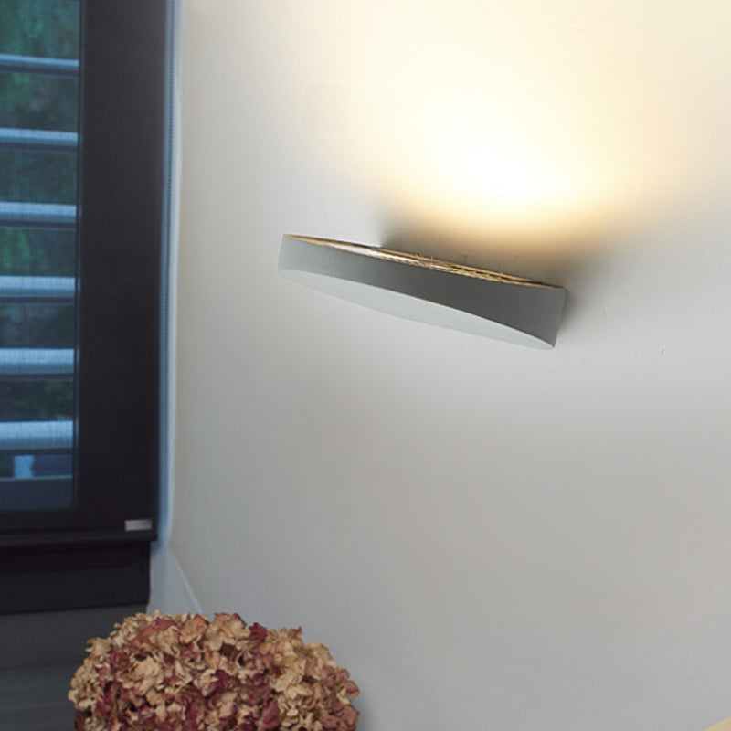 BowLift | Aluminum Round Recessed Wall Sconces Minimalist LED Wall Lighting in Black/Grey/White Finish for Corridor