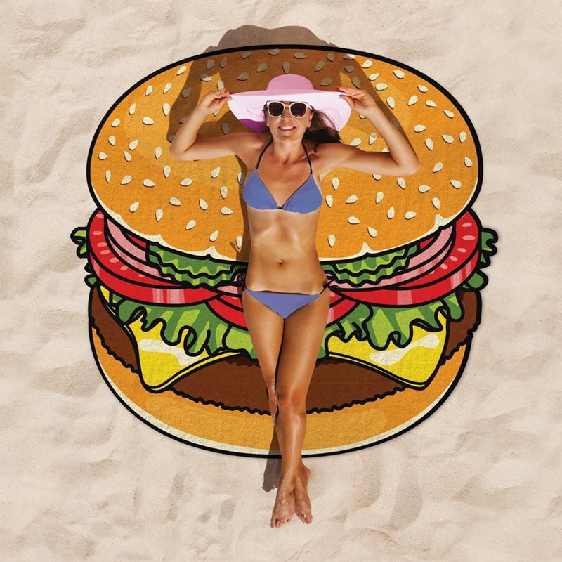Beach towel in funny Hamburger design Bowlift