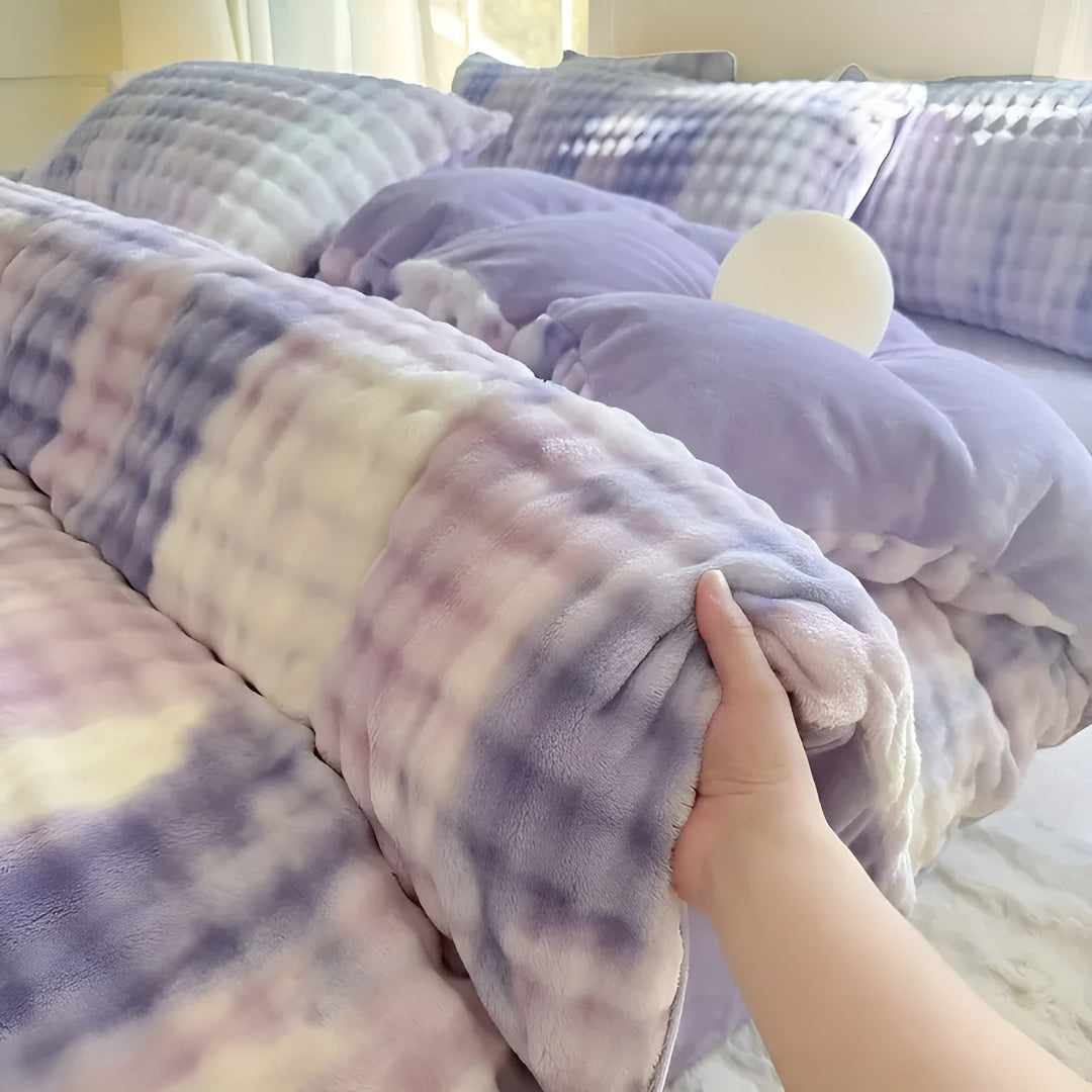Cozy Plush Bedding Set – Warm and Soft for Autumn & Winter | ReversiBowlifte Design in Rabbit Fur & Milk Velvet | Bowlift