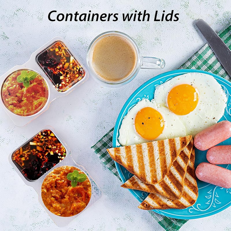 BowLift | Dual Compartment Sauce Container | Leak-Proof | BPA-Free | Portable