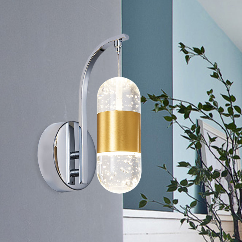 BowLift | Capsule Restaurant Wall Lamp Sconces Minimalism Bubble Crystal LED Chrome Wall Mount Lamp