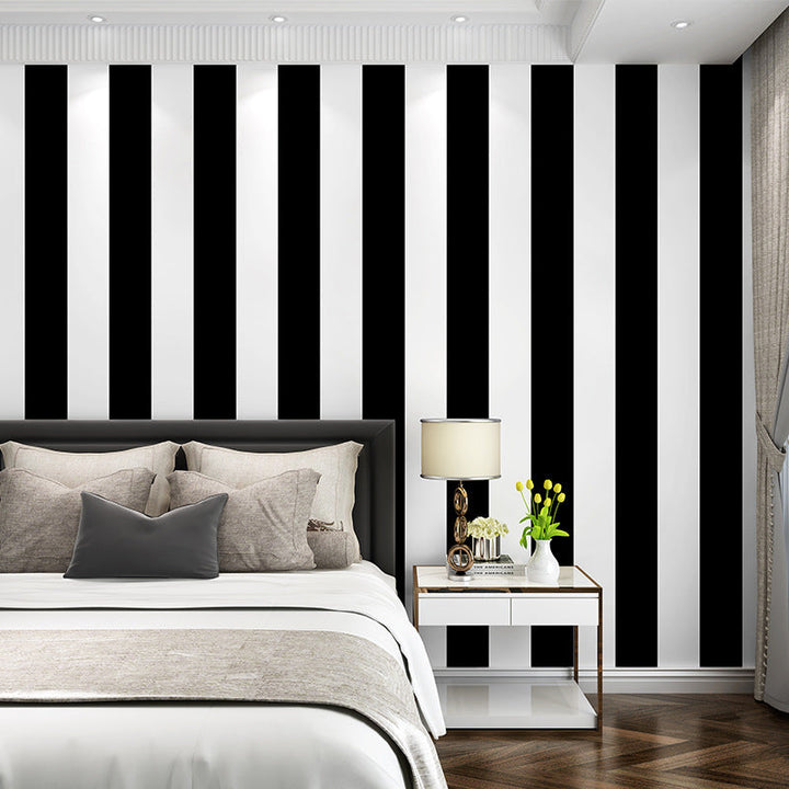 BowLift | Simple Wide Stripes Non-Adhesive Wallpaper for Coffee Room and Clothing Store, 33 Feet x 20.5 Inches