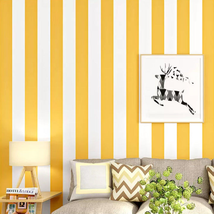 BowLift | Simple Wide Stripes Non-Adhesive Wallpaper for Coffee Room and Clothing Store, 33 Feet x 20.5 Inches