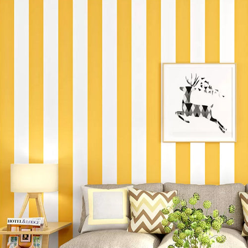 BowLift | Simple Wide Stripes Non-Adhesive Wallpaper for Coffee Room and Clothing Store, 33 Feet x 20.5 Inches