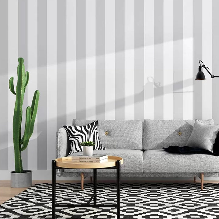 BowLift | Simple Wide Stripes Non-Adhesive Wallpaper for Coffee Room and Clothing Store, 33 Feet x 20.5 Inches