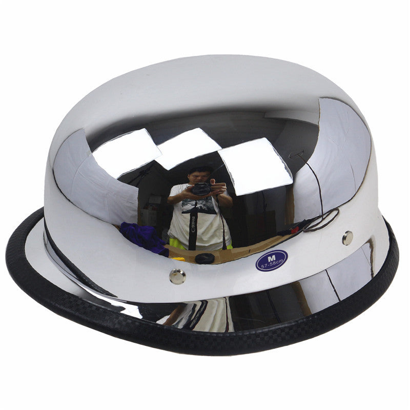 Stylish Chrome Motorcycle Helmet Bowlift