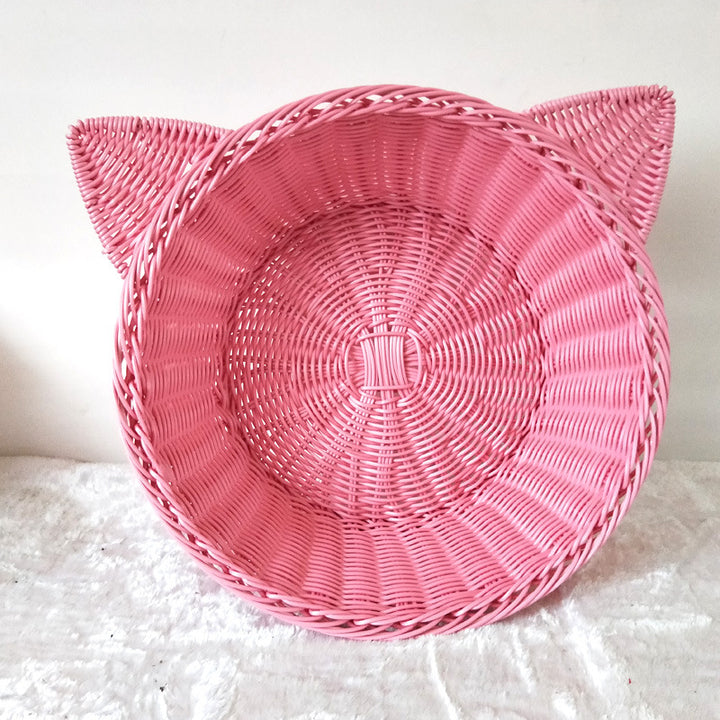 Cat Ear Woven Storage Basket Bowlift