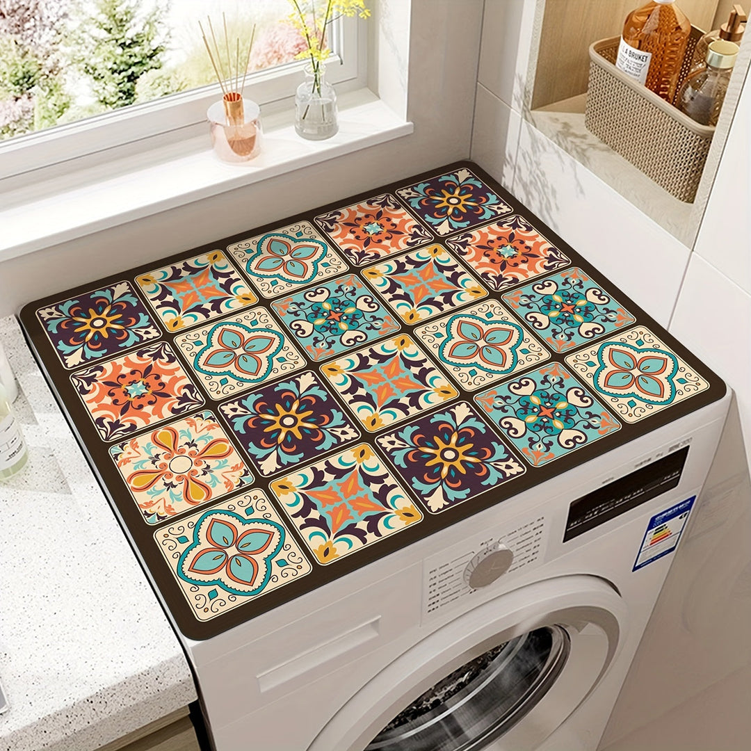 Washing Machine Cover Mat Retro Mosaic | Bowlift