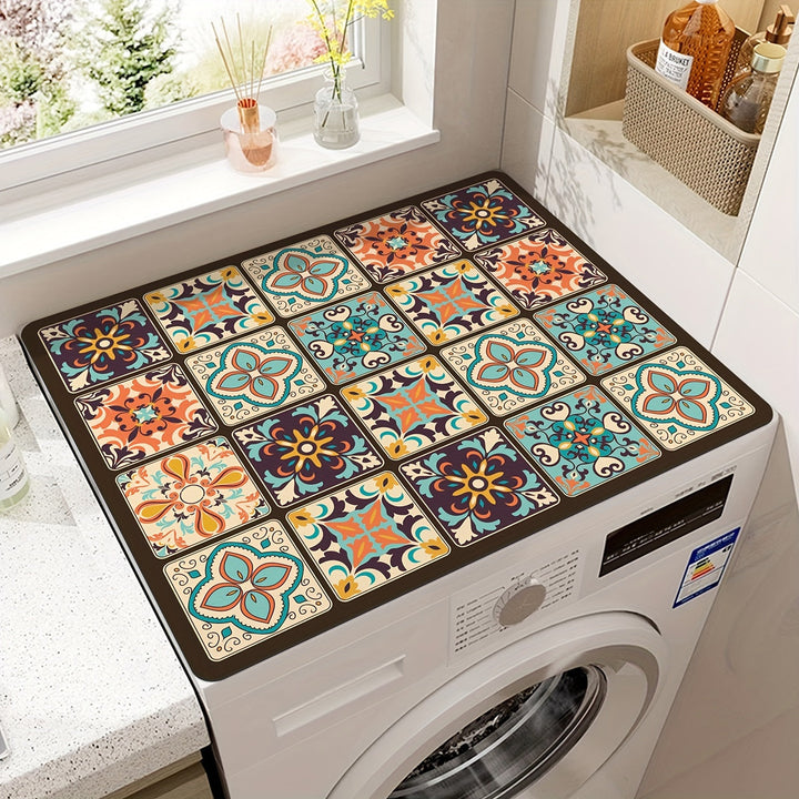 Washing Machine Cover Mat Retro Mosaic | Bowlift