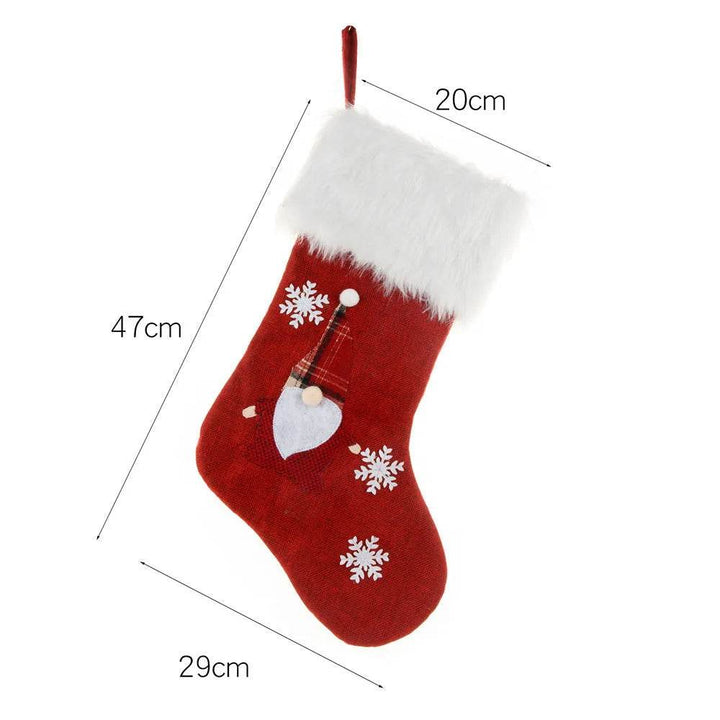BowLift | New Christmas Ornament With Light Burlap Embroidery Sock Gift Bag