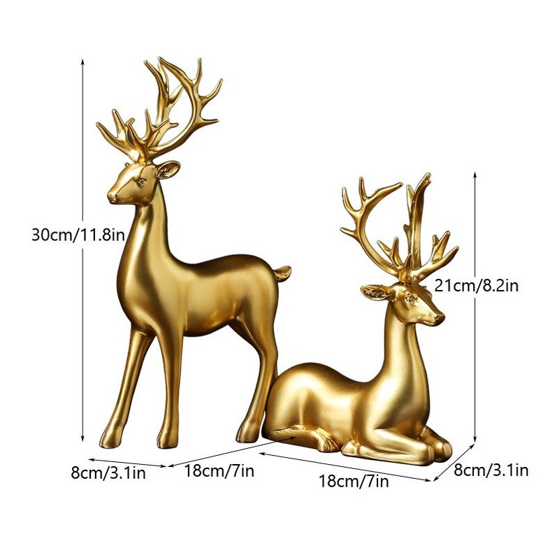 BowLift | Golden Couple Deer Figurines