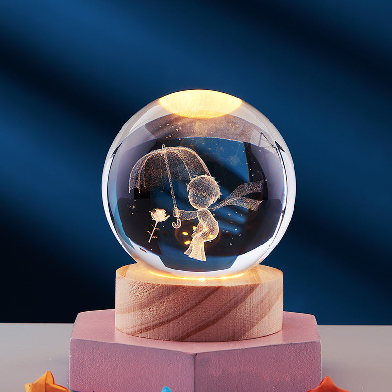 CrystalLight - 3D Crystal Night Lamp with LED Lighting | Ambient Lighting for Bedroom or Living Room | Bowlift