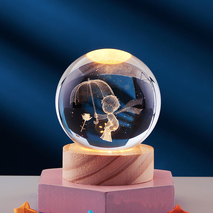 CrystalLight - 3D Crystal Night Lamp with LED Lighting | Ambient Lighting for Bedroom or Living Room | Bowlift