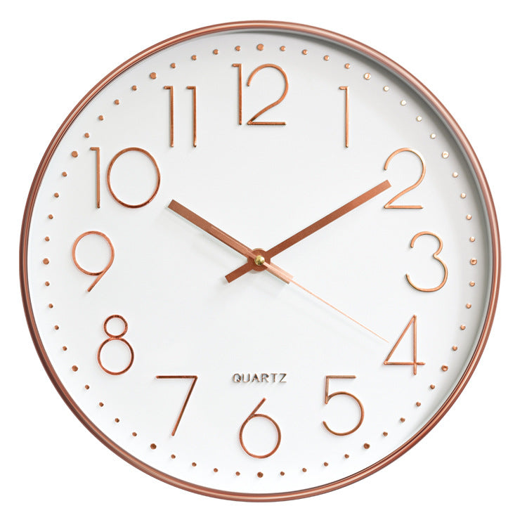 Modern Silent Quartz Large Round Wall Clock Bowlift