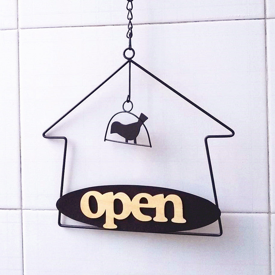 Decorative Welcome Sign with House Motif