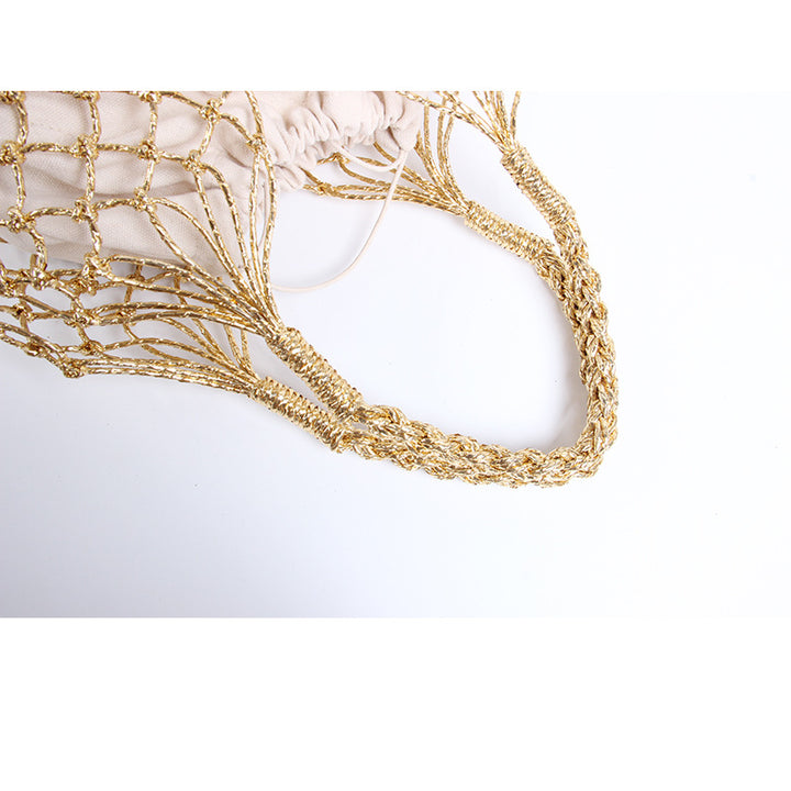 Hand-knotted mesh tote bag with luxurious lining Bowlift