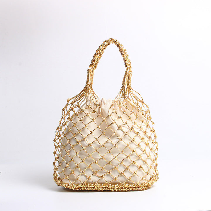 Hand-knotted mesh tote bag with luxurious lining Bowlift