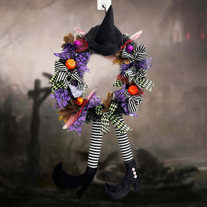 BowLift | Halloween Whimsical Witch Legs Wreath | Festive Front Door Decor