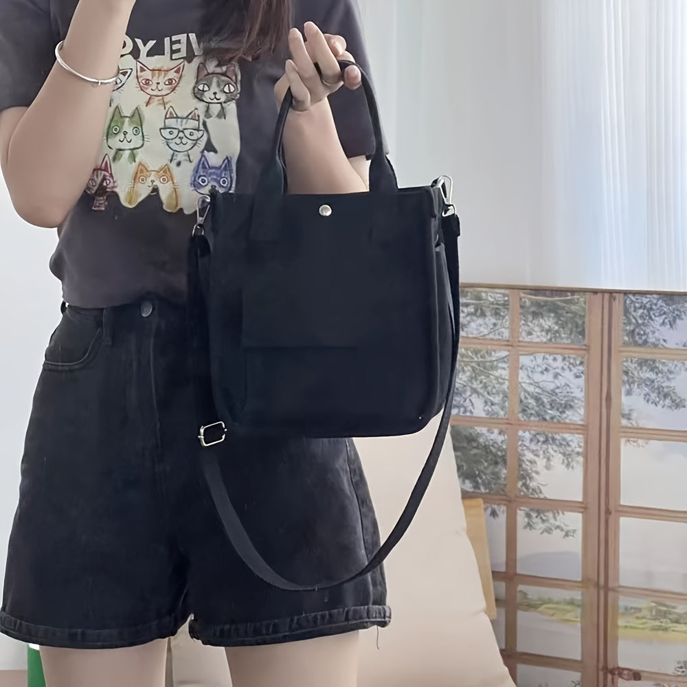 UrbanEase Canvas Slingbag – White shoulder bag with magnetic closure and adjustable strap | Bowlift