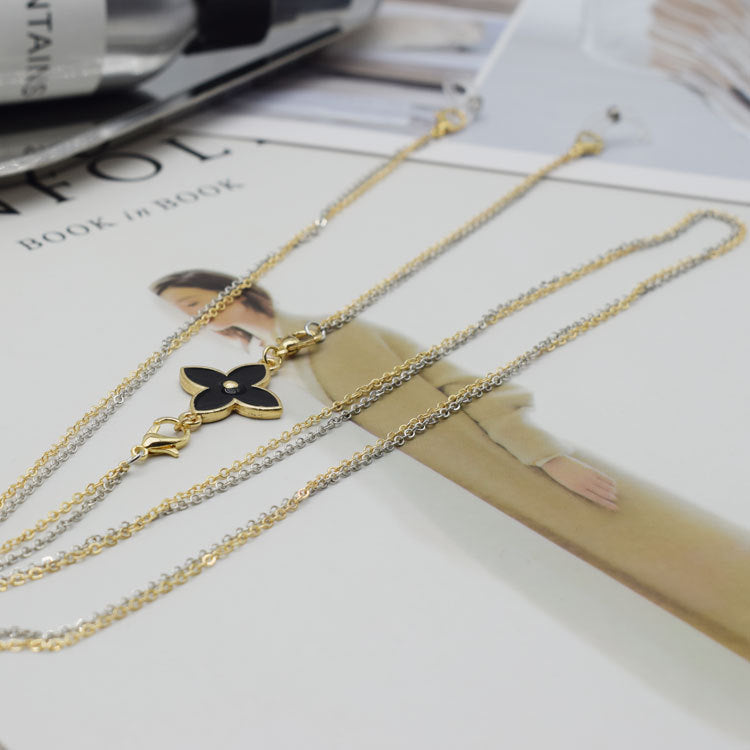 Dual-Layered Floral Pendant Necklace Bowlift