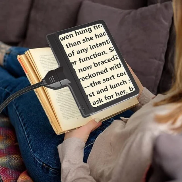 BowLift | Full-Page 5X Magnifying Glass Book Reading Floor Lamp