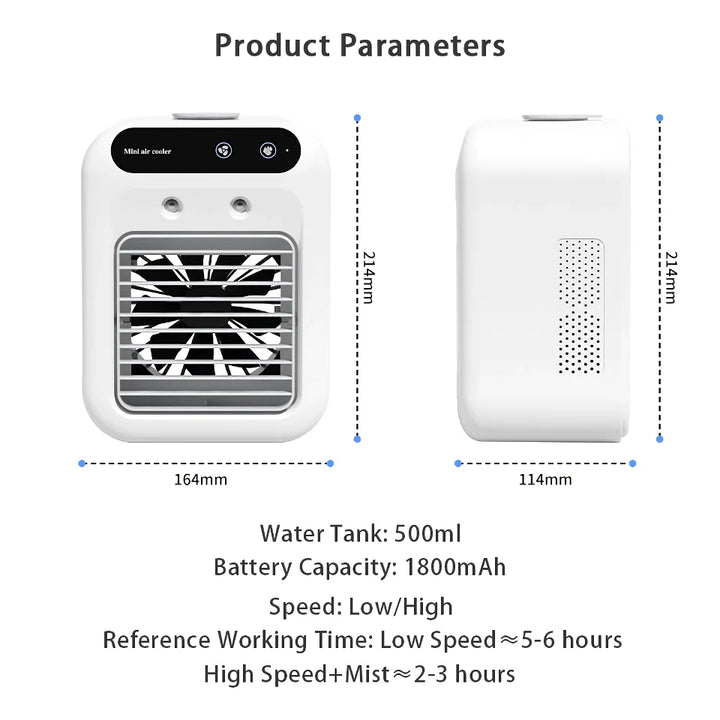 Portable Mini USB Air Cooling Fan with Rechargeable Humidifier | Bowlift