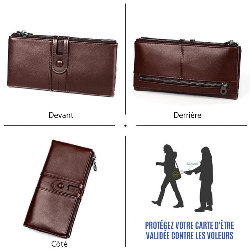 Long wallet made of genuine leather | Bowlift