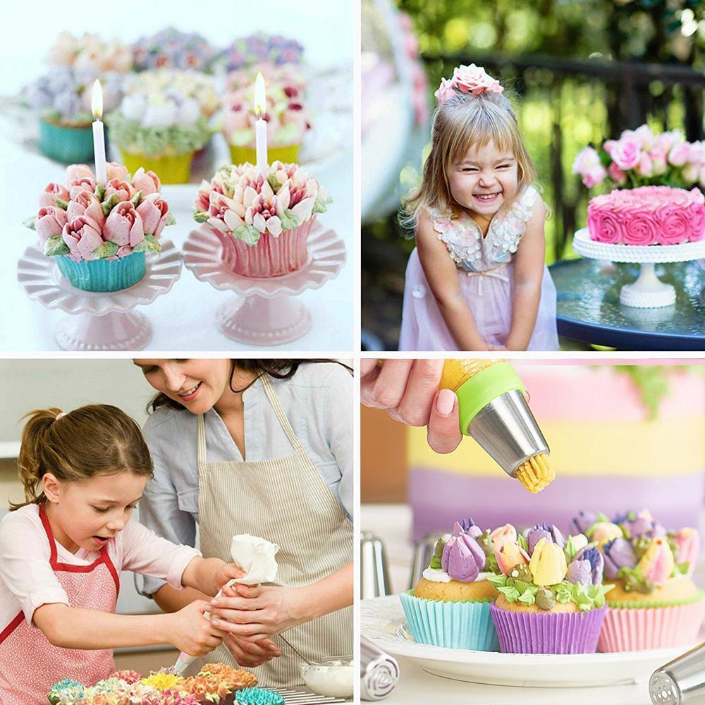 BowLift | Stainless steel spout set (13 pieces) for cupcakes and cake decoration action