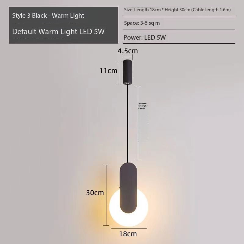 Modern Minimalist Bedside Pendant Light