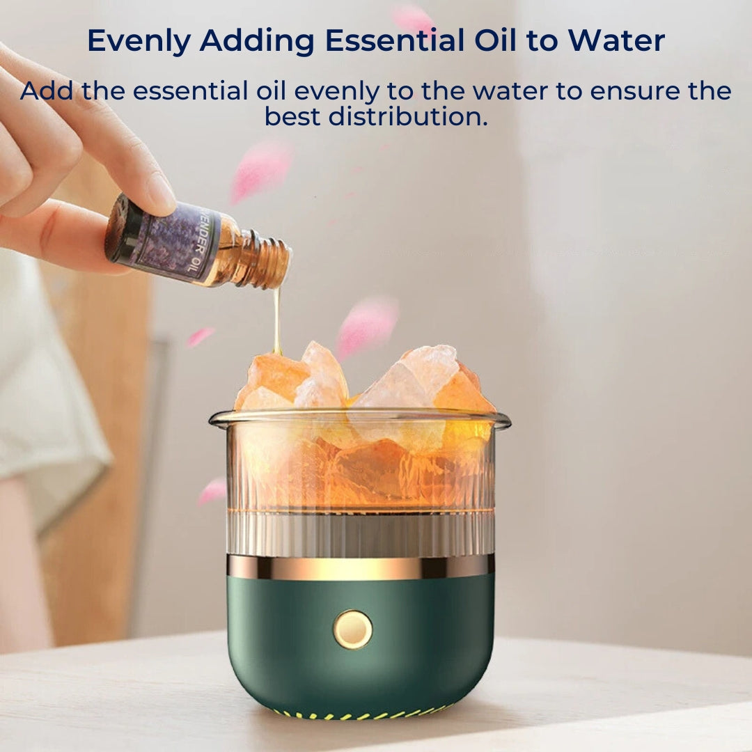 SereniGlow Crystal Salt Humidifier | USB Aroma Diffuser – Night Light & Air Purifier – For Relaxation, Stress Relief & Improved Air Quality Bowlift