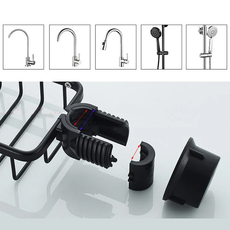 BowLift | Shower holder for Shampoo & Soap – Stainless Aluminium – Silver or Black – No Drilling