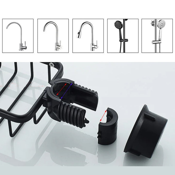 BowLift | Shower holder for Shampoo & Soap – Stainless Aluminium – Silver or Black – No Drilling
