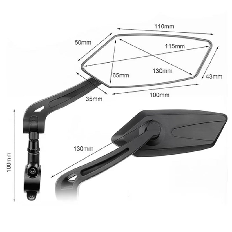 BowLift | 360° rotatable and adjustable bicycle rearview mirror