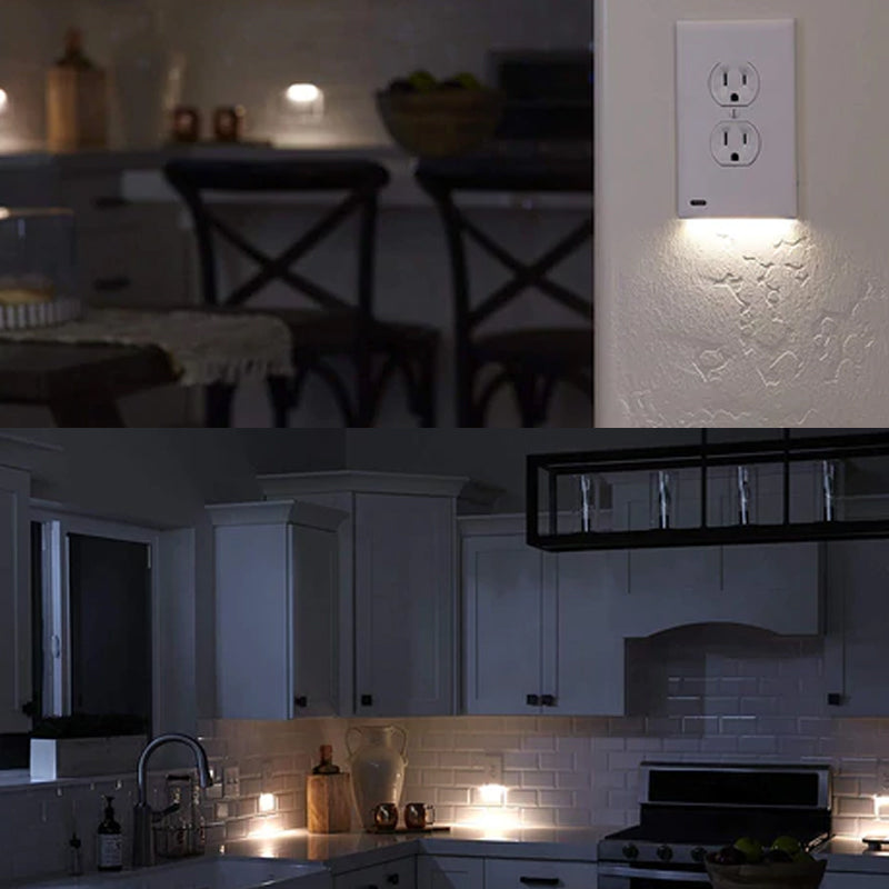 BowLift | Outlet wall plate with LED night lights