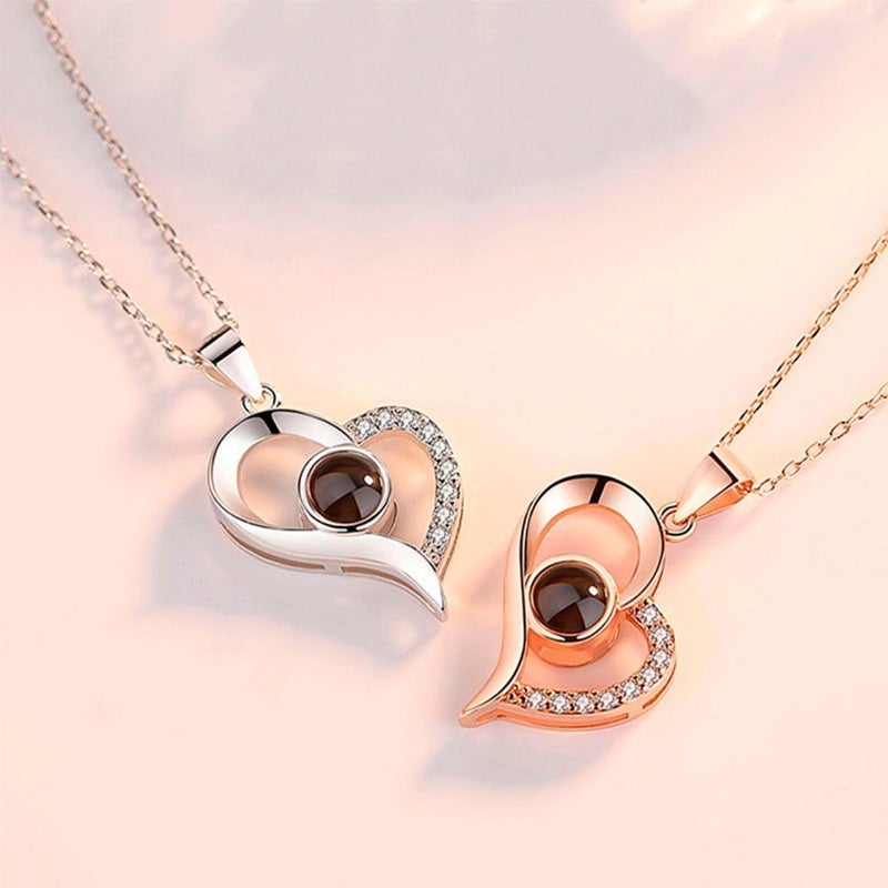 BowLift | Love Projection Heart Necklace (I love you in 100 languages)