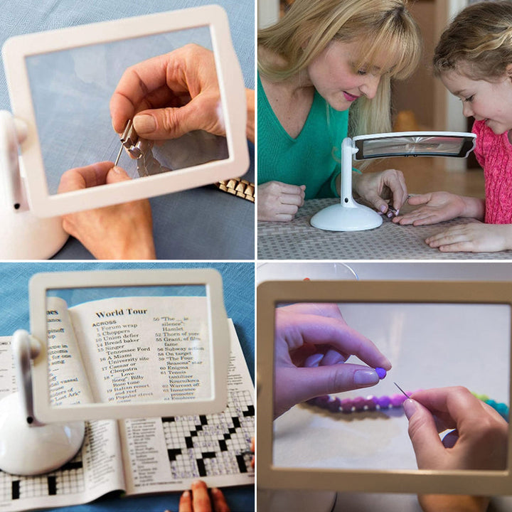 BowLift | Hands-Free LED Desk Magnifier – 3X Magnification for Precision Work