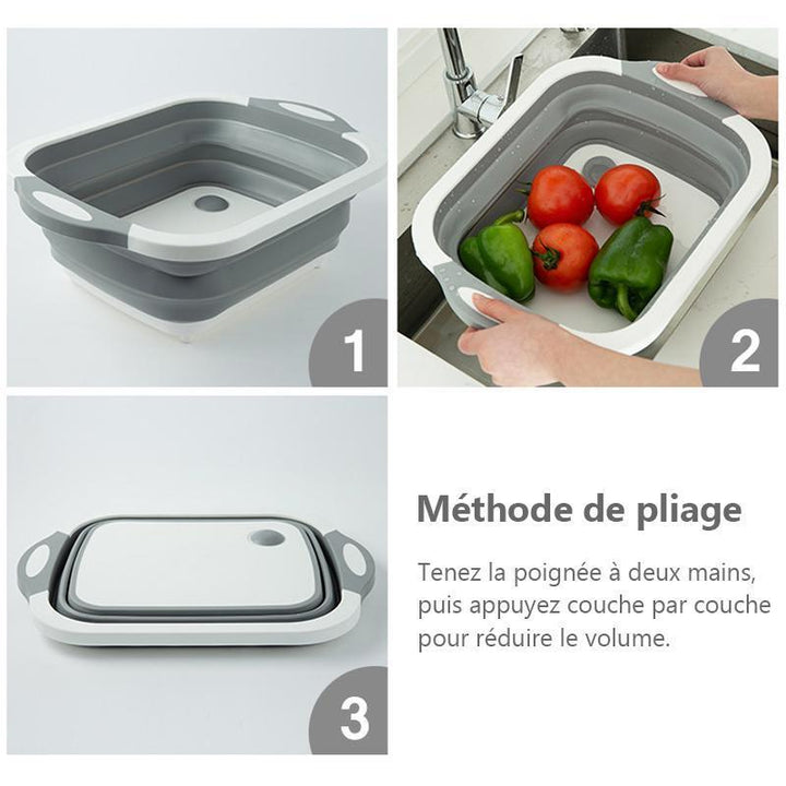 Ciaovie collapsible cutting board with dish container | Bowlift